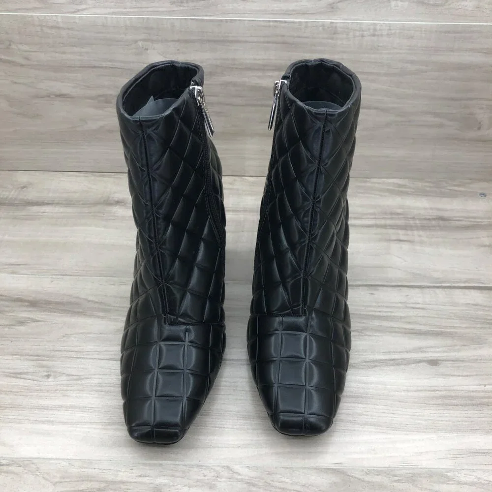 Cape Robbin Ankle Boots Womens 9 Black Quilted Zip Booties - Picture 7 of 11
